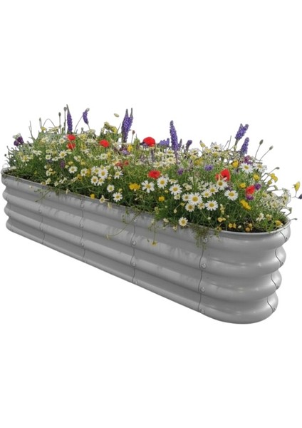 Modüler Yükseltilmiş Bahçe Yatağı Yükseltilmiş Sebze Yatağı Çiçeklik NO:3V2 (140X34) Gri