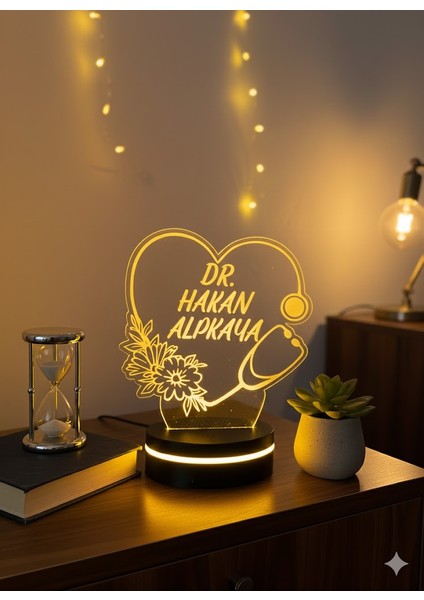 Kişiye Özel Doktor LED Işıklı Masa Lambası – Isim Yazılı Hediyelik fırsatları