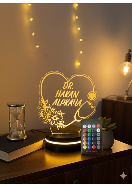 Kişiye Özel Doktor LED Işıklı Masa Lambası – Isim Yazılı Hediyelik indirimleri