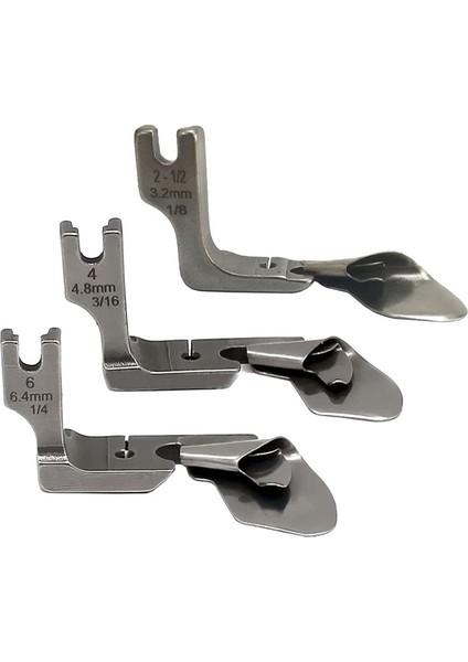 3pc Endüstriyel Kavisli Kaydırma Hemmer Ayağı 1/8INCH+3/16INCH+1/4INCH Etek Çekme Tüpü Ipek Şifon Etek Kıvırma Basınç Ayağı (Yurt Dışından)
