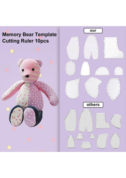 Hafıza Ayı Şablon Cetvel Seti, Bellek Ayı Dikiş Desenleri Şablonu, Kapitone Kesme Şablon Cetveli (10IN) (Yurt Dışından) indirimleri