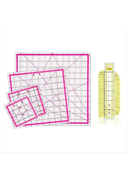 6 Adet Akrilik Kapitone Hükümdarlar Kare Kumaş Kesme Cetveli ile Açık Işaret Kapitone Cetveli Ütü Cetveli Zanaat Için (Yurt Dışından)
