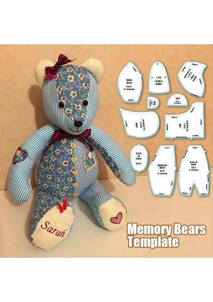 Hafıza Ayı Şablon Cetvel Seti, 10 Pcs Memory Bear Şablon Cetveli Seti 12 Inç Ayı Şablonu Için Uygun (Yurt Dışından) modelleri
