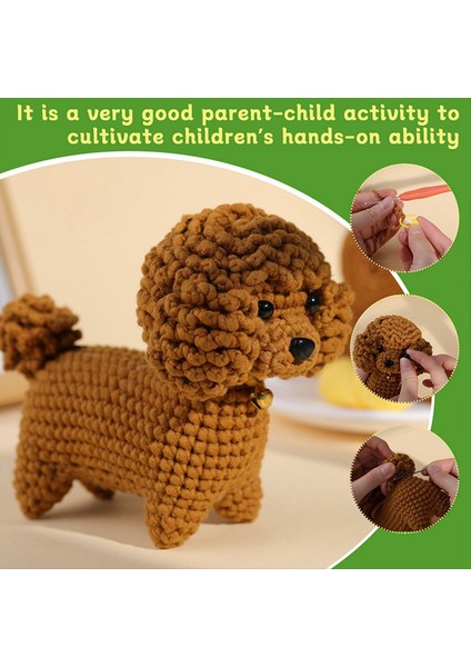 Tığ Işi Kit Diy Oyuncak Köpek Örgü Iplikli Iğneler ile Tığ Işi Kiti Peluş Bebek Yeni Başlayanlar Için Kolay Yeterli Iplik Kancası Içerir (Yurt Dışından) indirimleri
