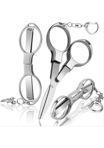 3 Parçalı 3 Anahtarlı Rozet Scissss, Güvenli Katlanabilir Cep Seyahat Küçük Makas, Seyahat, Ofis, El Sanatları A (Yurt Dışından)