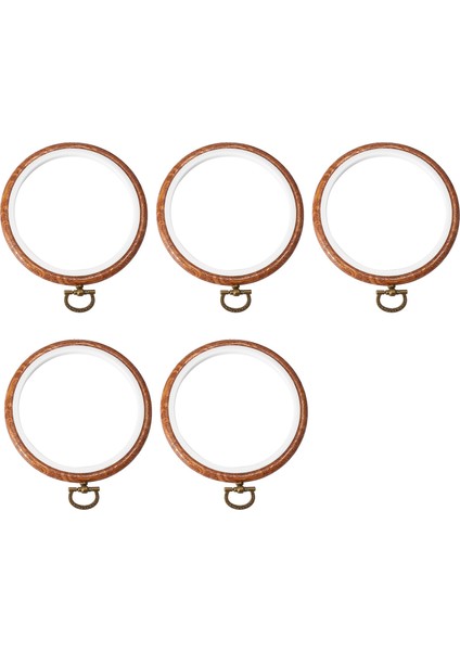 5 Adet Nakış Çemberleri Taklit Edilen Ahşap Nakış Dairesi Yuvarlak Ekran Çerçeve Çemberi Sanat Zanaat Dikiş ve Asılı (Yurt Dışından)