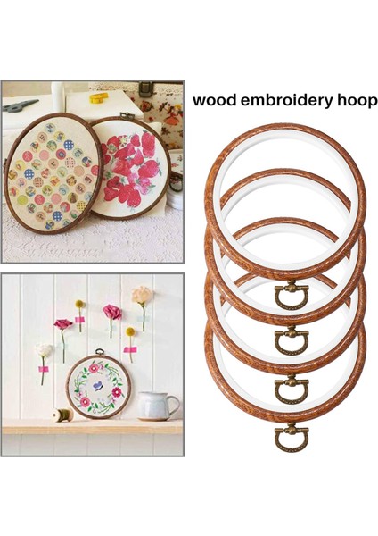 5 Adet Nakış Çemberleri Taklit Edilen Ahşap Nakış Dairesi Yuvarlak Ekran Çerçeve Çemberi Sanat Zanaat Dikiş ve Asılı (Yurt Dışından) fiyatları
