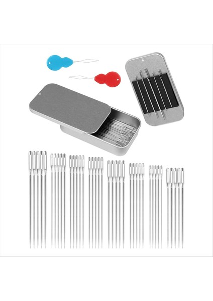 80 Adet Dikiş Iğnesi Seti, 8 Boyutlu Paslanmaz Çelik Iğneler, Dişli ve Manyetik Çıkartmalar Için Dıy (Yurt Dışından)