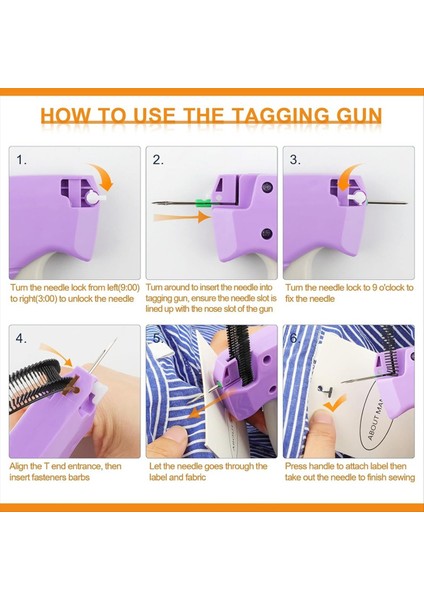 Mini Stitchgun Taşıyıcılar, 2400PCS Fixer Tagginggun Berbs Ekler 5 Adet Ekstra Ince Iğneler (Siyah/beyaz, 2 Inç) (Yurt Dışından) fiyatları