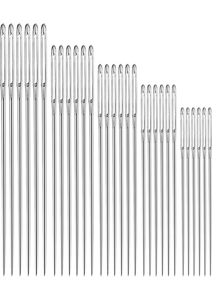 30PCS Büyük Göz Dikiş Keskin Kalın Iğneler, 5 Boyutta Paslanmaz Çelik Dikiş Iğneleri, Nakış ve El Dikişi Için (Yurt Dışından)