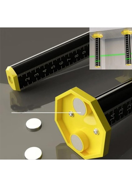 Tavan ve Zemin Karo Yüksekliği Cetveli, Çift Taraflı Ölçekli Çift Kullanım Manyetik Tabanlı Ölçüm Hükümdarı, Zemin Döşeme Kaldırma Için (Yurt Dışından) fiyatları