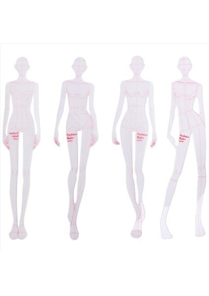 Moda Illüstrasyon Yöneticileri Çizim Şablonları Cetvel Dikiş Insansı Desenler Tasarım Giyim Ölçüm, Tip A Tip (Yurt Dışından)