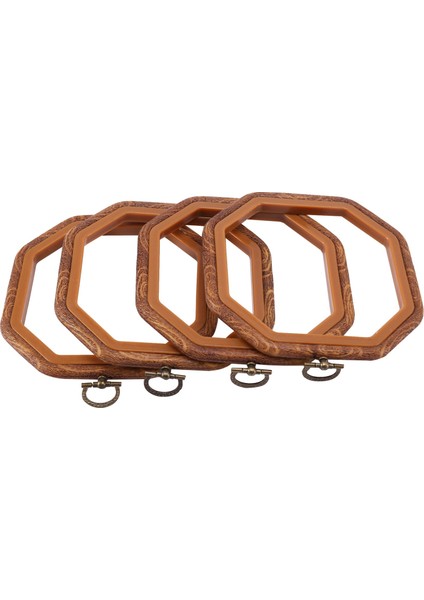 4pcs Sekizgen Nakış Çemberleri Taklit Edilmiş Ahşap Çapraz Dikiş Hoop Set Ekran Çerçevesi Sanat El Sanatları Handy Dikiş ve Asma (Yurt Dışından)