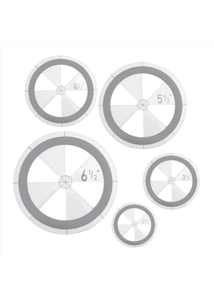 5pcs Circle Cetvel Kapitone Şablon Seti, Kapitone Çizim Akril Yuvarlak Yorgan Çemberi Kesici Cetvel Için Daire Şablonları (Yurt Dışından)