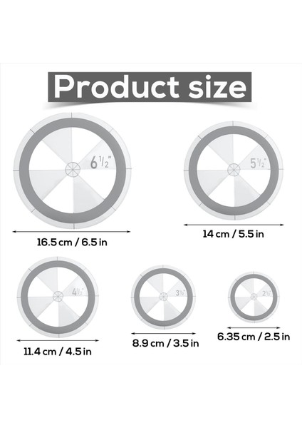 5pcs Circle Cetvel Kapitone Şablon Seti, Kapitone Çizim Akril Yuvarlak Yorgan Çemberi Kesici Cetvel Için Daire Şablonları (Yurt Dışından) fiyatları