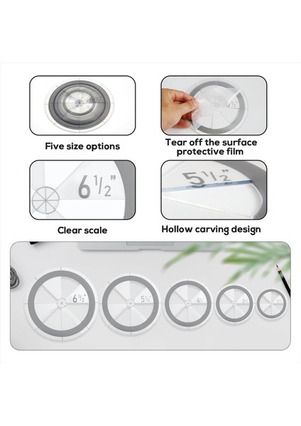 5pcs Circle Cetvel Kapitone Şablon Seti, Kapitone Çizim Akril Yuvarlak Yorgan Çemberi Kesici Cetvel Için Daire Şablonları (Yurt Dışından) modelleri