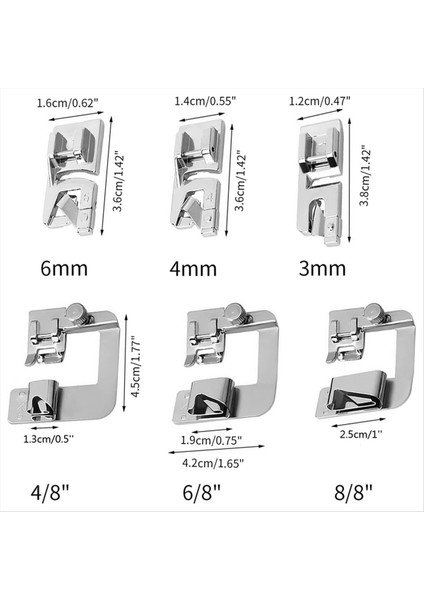 Şarkıcı, Kardeş, Janome Için Havalandırılmış Hemmer Presser Ayak Dikiş Için 6 Pc Haddelenmiş Hem Presser Ayağı, Hemming Ayak Kiti (Yurt Dışından) modelleri