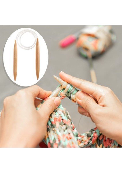 3pc Ahşap Dairesel Örgü Iğneleri, 15/20/25MM Doğal Ahşap Jumbo Iğnesi Tıknaz Iplik Dev Dairesel Örgü Iğnesi (Yurt Dışından) fiyatları
