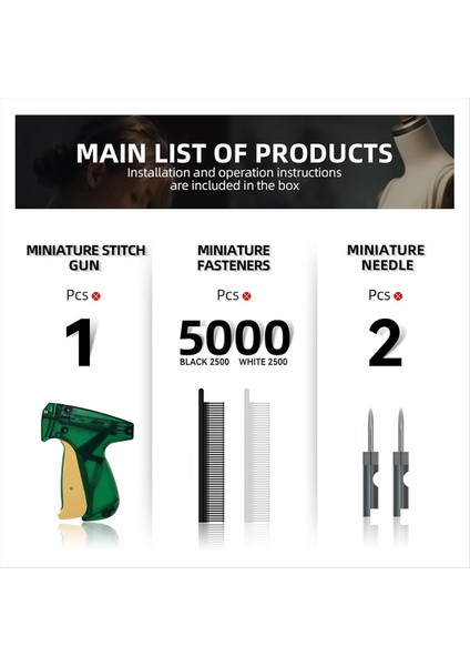 Giyim Kiti Dikiş Tabancası, Giysi Dikiş Tabancası, Hızlı Dikiş ve Sabitleme Için Dikiş Tabancası Aracı (Yurt Dışından) modelleri