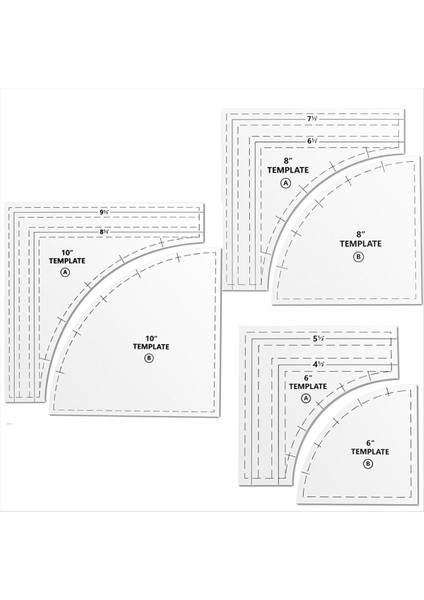 3pc Sarhoşlar Yolu Kapitone Şablonlar Büyük Kapitone Cetvelleri ve Şablonları 1/4in Dikiş Ödeneği ile Kesme Desenleri Için Şablonlar (Yurt Dışından)