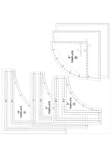 3pc Sarhoşlar Yolu Kapitone Şablonlar Büyük Kapitone Cetvelleri ve Şablonları 1/4in Dikiş Ödeneği ile Kesme Desenleri Için Şablonlar (Yurt Dışından) fiyatları