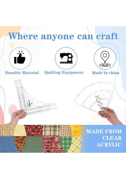 3pc Sarhoşlar Yolu Kapitone Şablonlar Büyük Kapitone Cetvelleri ve Şablonları 1/4in Dikiş Ödeneği ile Kesme Desenleri Için Şablonlar (Yurt Dışından) fırsatları