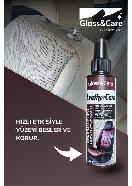 Leathercare™ Deri Döşeme Sütü Oto Döşeme Parlatıcı Yağlı Kalıntı Bırakmayan Koruyucu Formül 150 ml