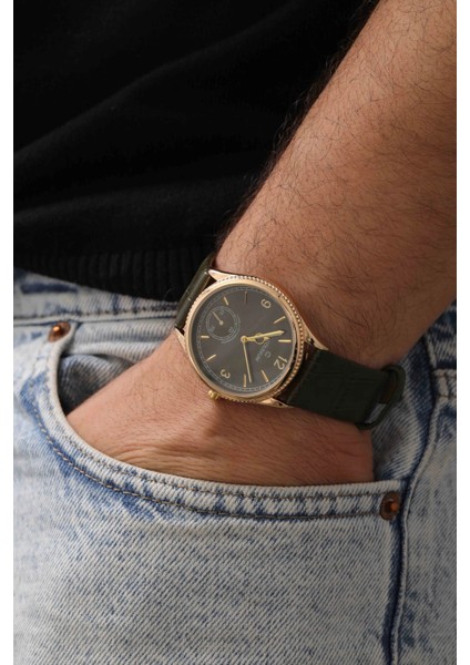 Kroko Deri Kordonlu Gold Erkek Saat fiyatları