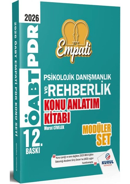 2026 Öabt Empati Psikolojik Danışmanlık ve Rehberlik Konu Anlatımlı Modüler Set (2 Cilt)