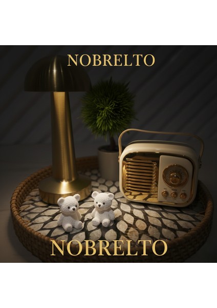 Nobrelto Retro Bluetooth Hoparlör ve Fm Radyo - Nostaljik Tasarım Şarjlı Mini Ses Bombası Müzik Kutusu