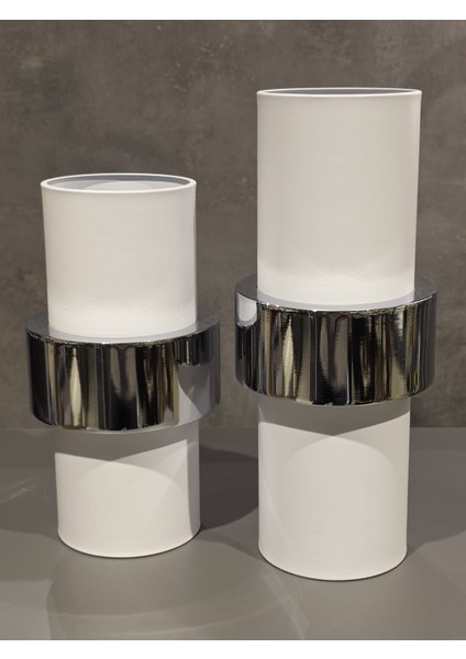 Mumluk Kemerli Beyaz Krom