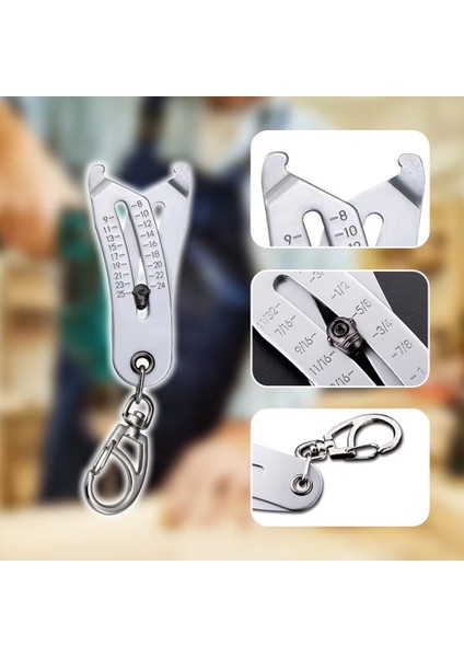 Hassas Iplik Boyutu Denetleyici Anahtarlık Taşınabilir Kaliper Gösterge Metrik/imparatorluk Altıgen Somun Vidası Sizemaur Araçları (Yurt Dışından) fırsatları