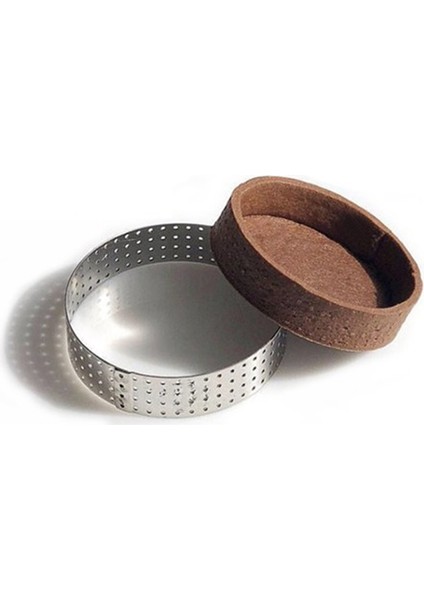 5pcs Dairesel Tart Halkası Tatlı Paslanmaz Çelik Perforasyon Meyve Pasta Kiş Kek Mus Kalıp Mutfak Pişirme Kalıp (Yurt Dışından) fırsatları