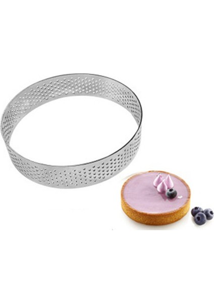 5pcs Dairesel Tart Halkası Tatlı Paslanmaz Çelik Perforasyon Meyve Pasta Kiş Kek Mus Kalıp Mutfak Pişirme Kalıp (Yurt Dışından) indirimleri