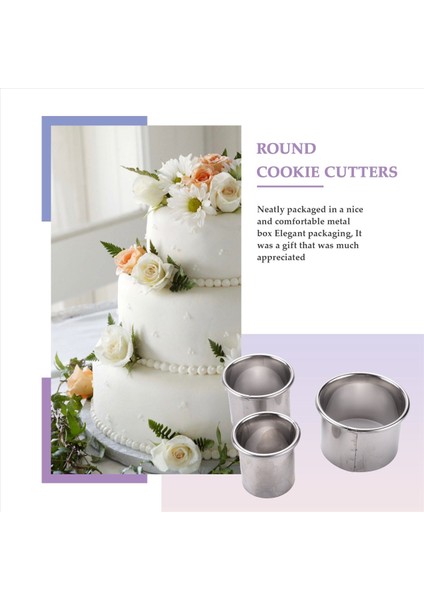 Kurabiye Bisküvi Kesici Seti, Yuvarlak Paslanmaz Çelik Hamur Işleri Çörek Hamur Işleri Için Yuvarlak Kutu ile 12 Adet (Yurt Dışından) indirimleri