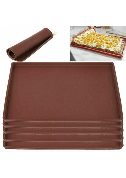 Dehidratör Tepsileri, 5 Paket, Yapışmaz Silikon, Sarsıntılı, Meyve, Et, Otlar, Sebzeler, Krakerler Için Yeniden Kullanılabilir (Yurt Dışından)