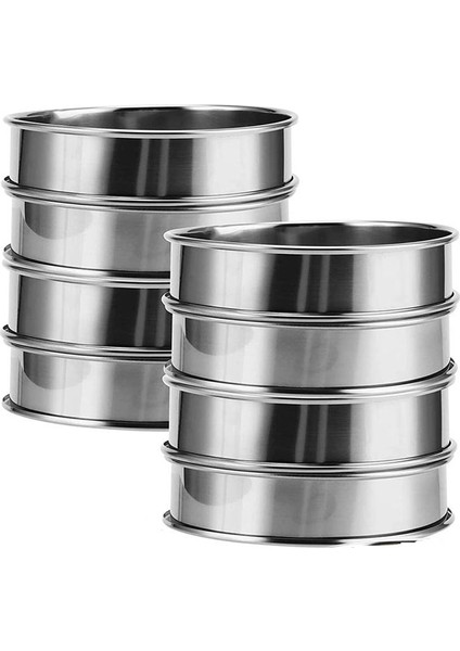 4 Inç Çörek Halkaları Crumpet Halkaları, 8pcs Paslanmaz Çelik Çörek Halkaları Kalıplar Çift Haddelenmiş Tart Halkaları Yuvarlak Tart Halkası (Yurt Dışından)