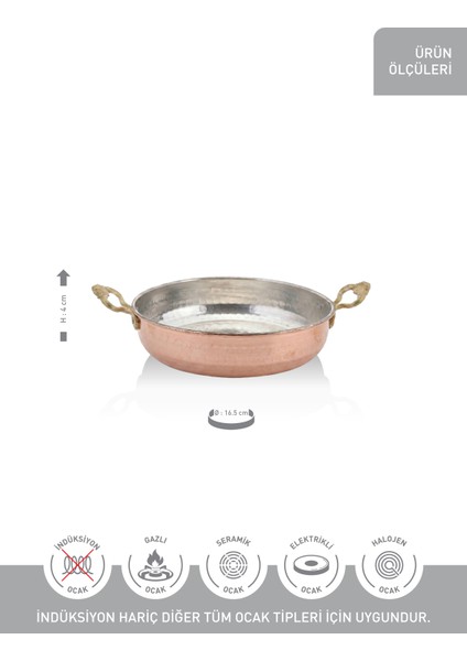 Bakır 16,5x4 Yumurta Tava Çift Kulp modelleri