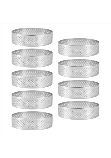 9 Paket Yuvarlak Tart Halkası, Mousse Halkaları, Paslanmaz Çelik Isıya Dayanıklı Deli Deli Mus Halkalar, Metal Yuvarlak Halka Kalıp (Yurt Dışından)