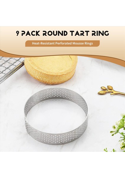 9 Paket Yuvarlak Tart Halkası, Mousse Halkaları, Paslanmaz Çelik Isıya Dayanıklı Deli Deli Mus Halkalar, Metal Yuvarlak Halka Kalıp (Yurt Dışından) fırsatları