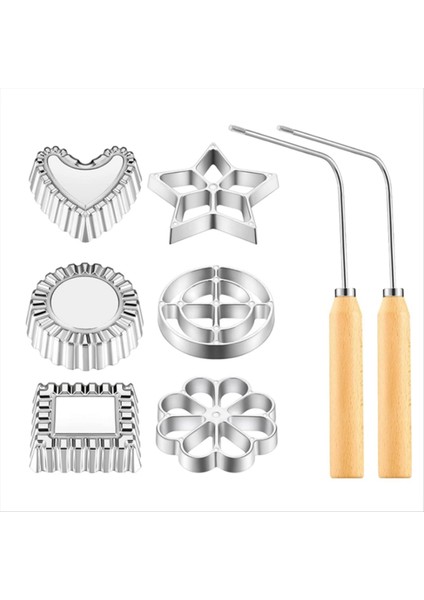 8pcs Rozetler Timbale Seti, Saplı Rozet Demir Seti, Lotus Çiçek Bunuelos Kurabiye Üreticisi Kalıp, Huni Kek Üreticisi Kiti (Yurt Dışından)