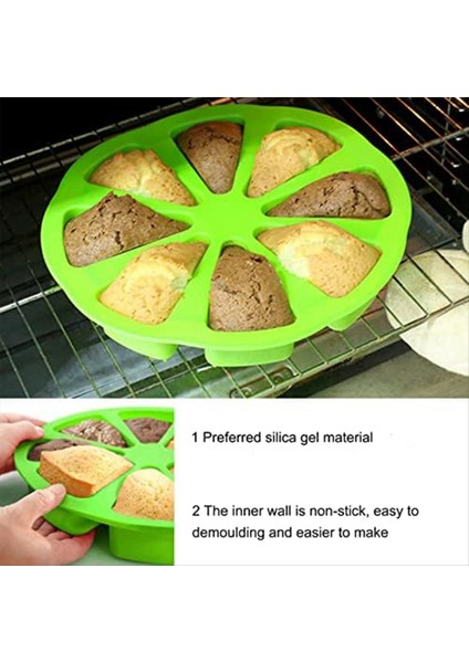 Silikon Pişirme Kalıpları Üçgen Pizza Dilim Kek Silikon Kalıp 8 Boşluk Silikon Kek Tavası Sopa Kek Porsiyon Kalıp (Yurt Dışından) modelleri