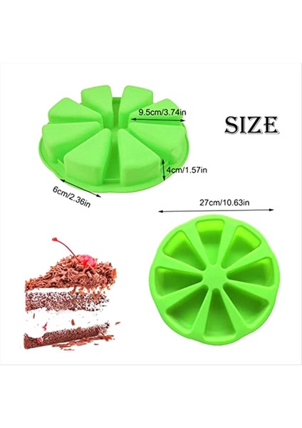Silikon Pişirme Kalıpları Üçgen Pizza Dilim Kek Silikon Kalıp 8 Boşluk Silikon Kek Tavası Sopa Kek Porsiyon Kalıp (Yurt Dışından) fırsatları