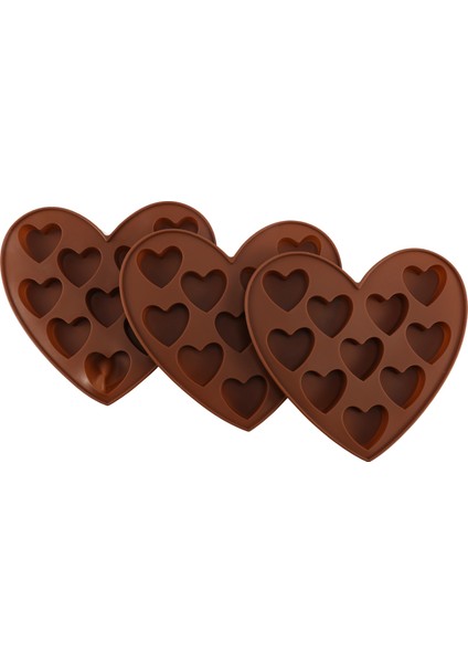 3pcs Kalp Şekli Silikon Kalıplar Çikolata Yapımı, Jöle, Puding ve El Yapımı Sabun, Yaz Için Kalp Buz Karesi Kalıplar (Yurt Dışından)
