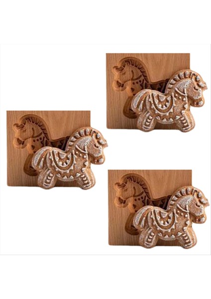 Ahşap Kurabiye Kalıbı Kabartmalı Kalıp, 3D Oymalı Ahşap Hayvan Kurabiye Kalıp Midilli (Yurt Dışından)