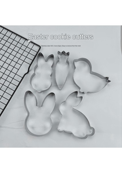 5 Pcs Paskalya Çerez Kalıpları Tavşan Havuç Civcivler Kurabiye Kalıplar Kurabiye Kalıplar Paskalya Çerez Pişirme Çocukları Pişirme Kurabiye Aracı (Yurt Dışından) fiyatları