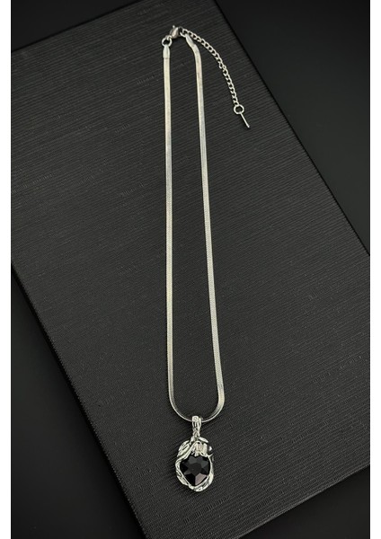 316L Çelik Özel Tasarım Gümüş Renk Kadın Kolye FRJ30886-986-A