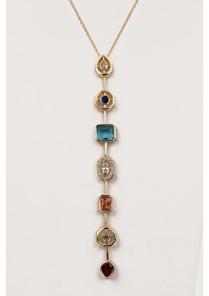 Özel Tasarım Zirkon Taşlı Altın Renk Kadın Kolye FRJ30854-954-G