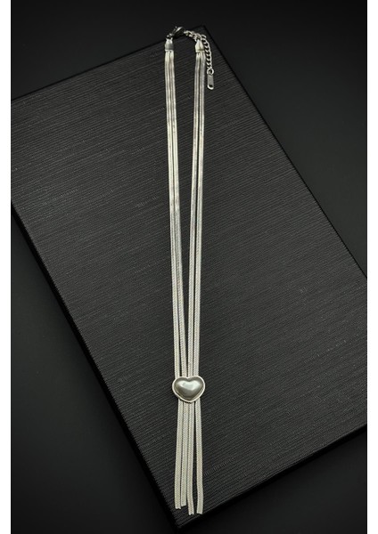 316L Çelik Özel Tasarım Gümüş Renk Kadın Kolye FRJ30879-979-A