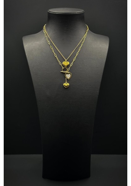 316L Çelik Özel Tasarım Altın Renk Kadın Kolye FRJ30883-983-G fiyatları